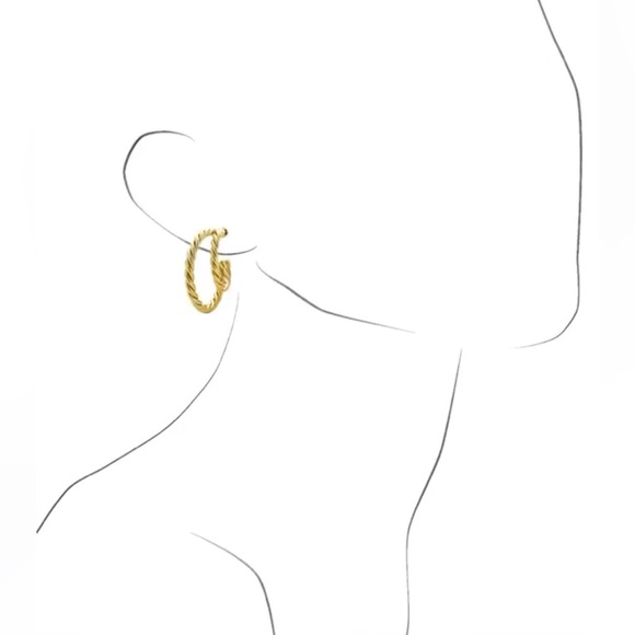 NWT Rendor Victoria Double Hoop Earrings by Rachel Zoe, Gold Tone, with Dust Bag - Picture 7 of 12